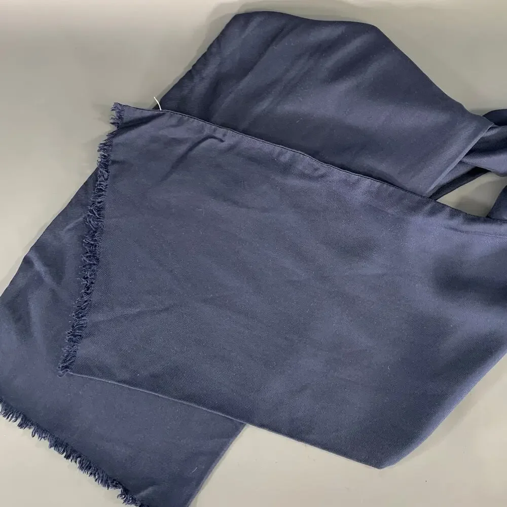 NO BRAND Navy Silk Blend Scarves